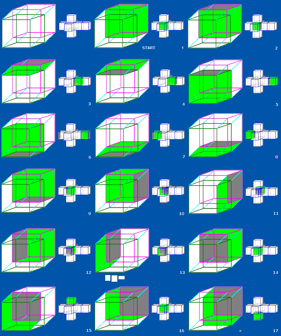 Rozvinutá 4D krychle 18x